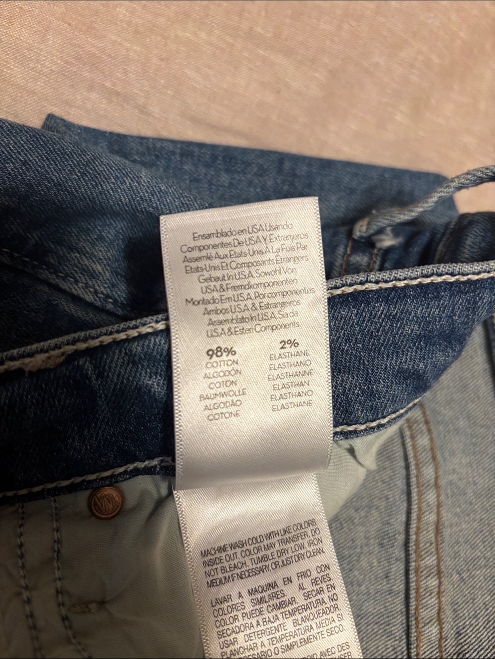 MOTHER Straight Leg Jeans in Faded Blue with Frayed Hem - Picture 5 of 5